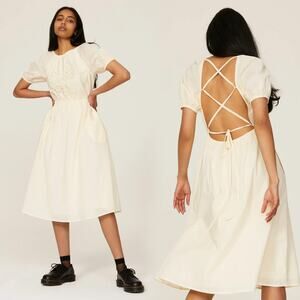 Pamela Love x RTR Cream Embroidered Midi Dress Size Small